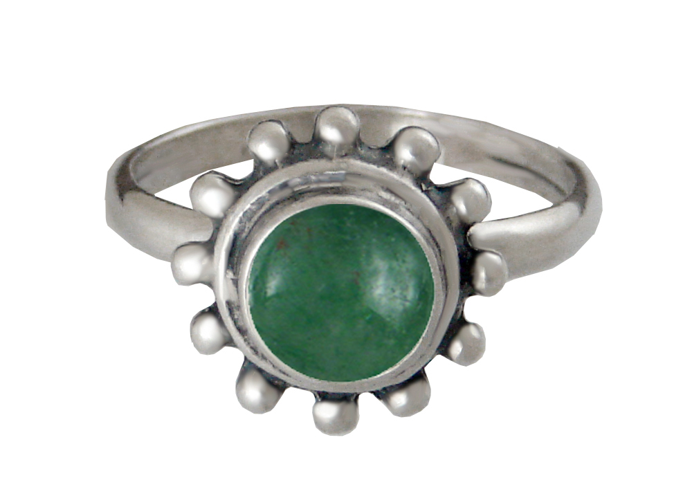 Sterling Silver Gemstone Ring With Jade Size 8 Sterling Silver Gemstone Ring With Jade Size 8